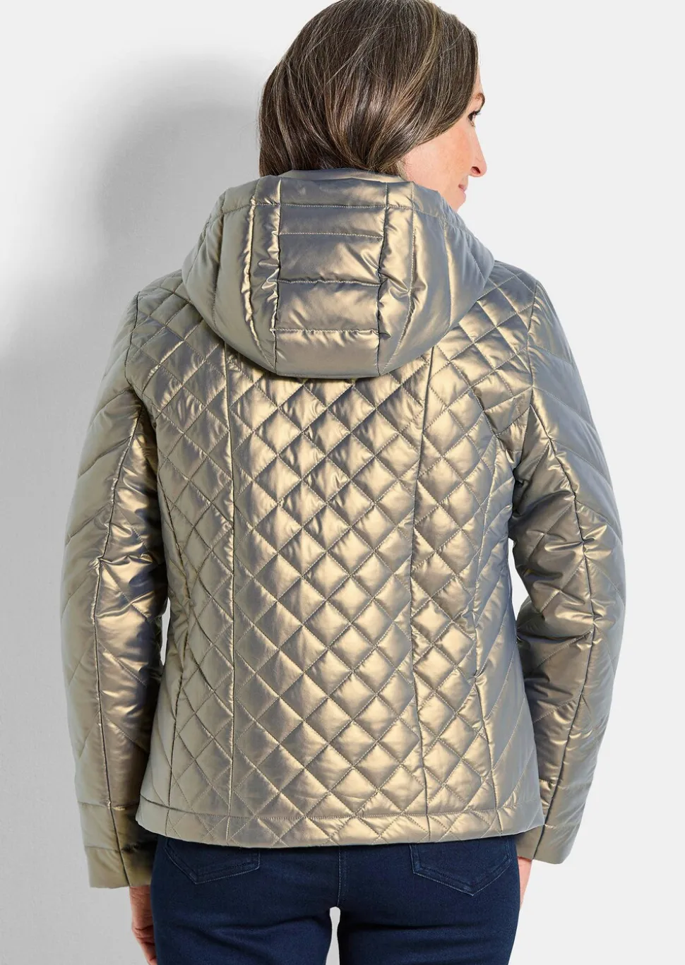 Steppjacke im Metallic-Look