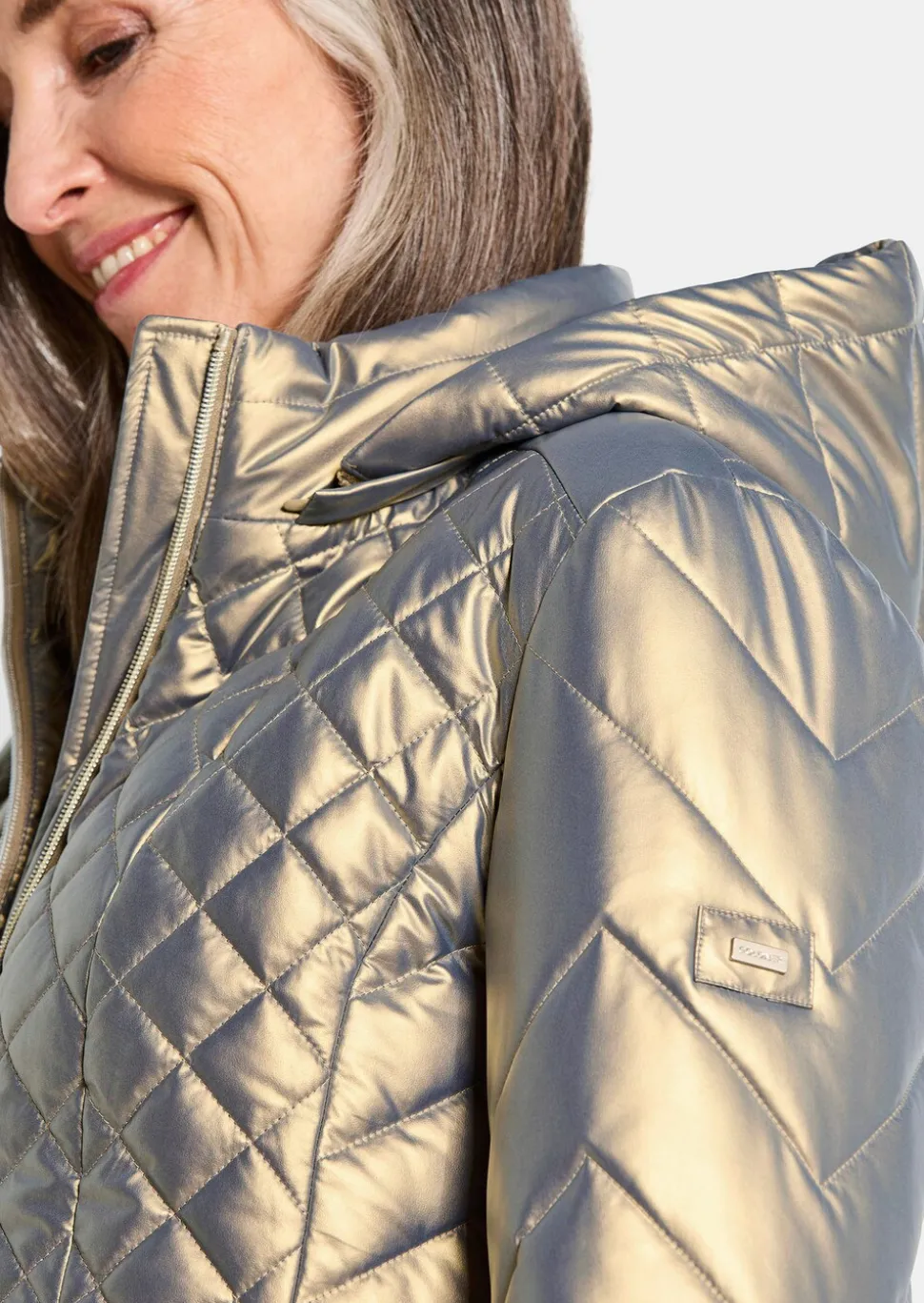 Steppjacke im Metallic-Look