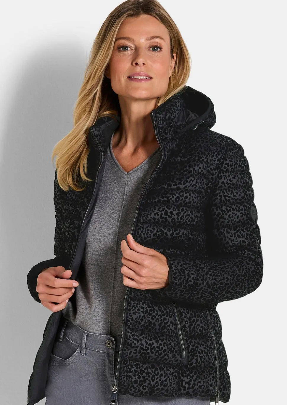 Steppjacke in Animal Print