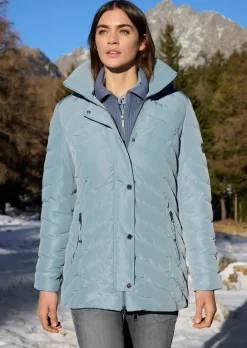 Steppjacke mit abnehmbarer Webpelz-Kapuze