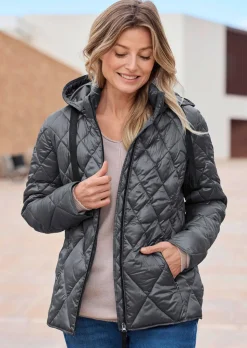 Steppjacke mit Rautenmuster