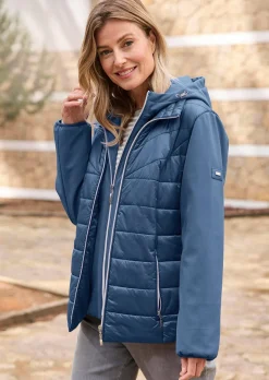 Steppjacke mit Ärmeln aus Softshell