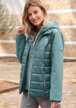 Steppjacke mit Ärmeln aus Softshell