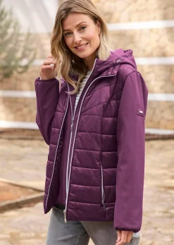 Steppjacke mit Ärmeln aus Softshell