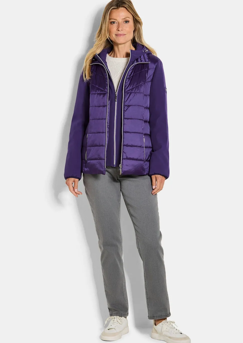 Steppjacke mit Ärmeln aus Softshell