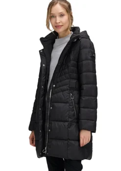 Steppmantel mit kuscheliger Webpelzkapuze