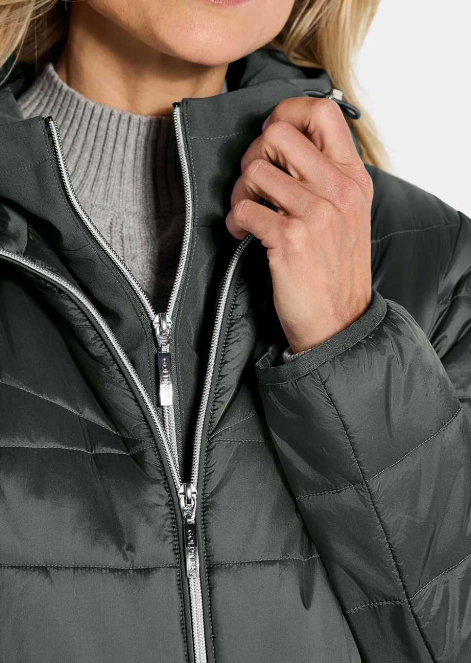 Steppmantel mit Softshell-Einsatz