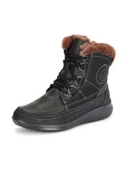 Stiefeletten aus Leder mit Lammfell