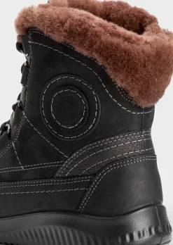 Stiefeletten aus Leder mit Lammfell