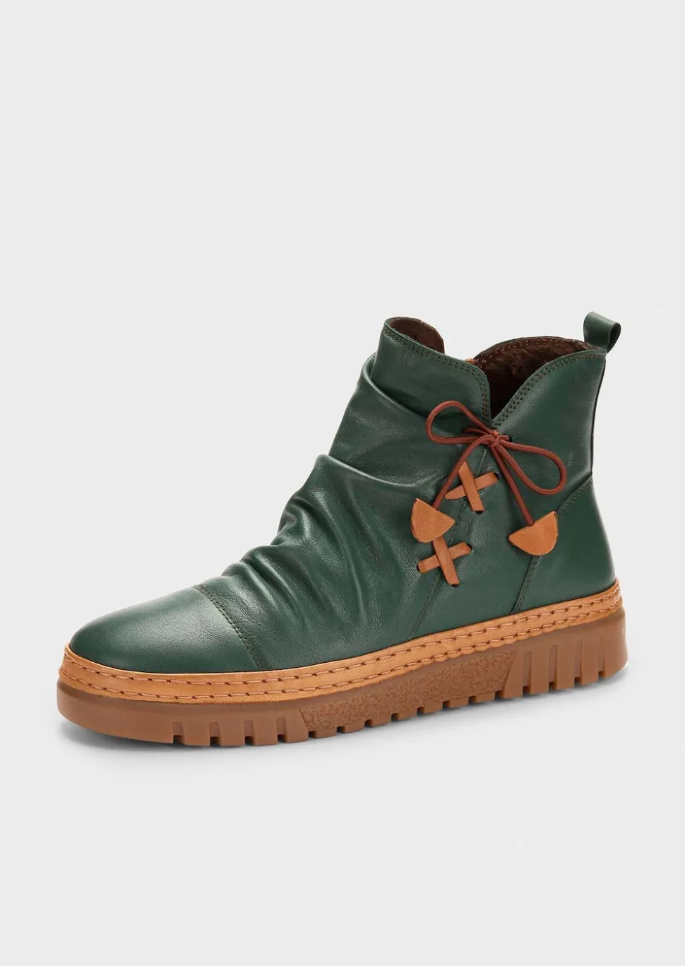 Stiefeletten aus Leder mit Zierschleife