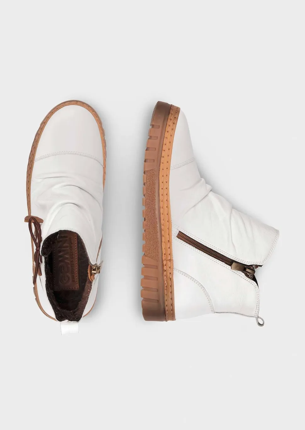 Stiefeletten aus Leder mit Zierschleife