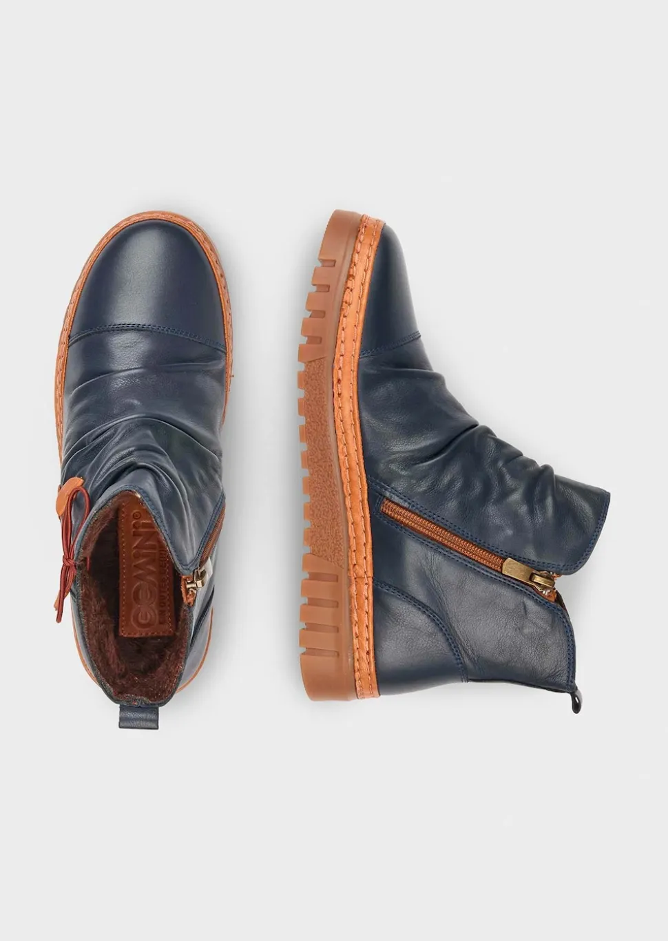 Stiefeletten aus Leder mit Zierschleife