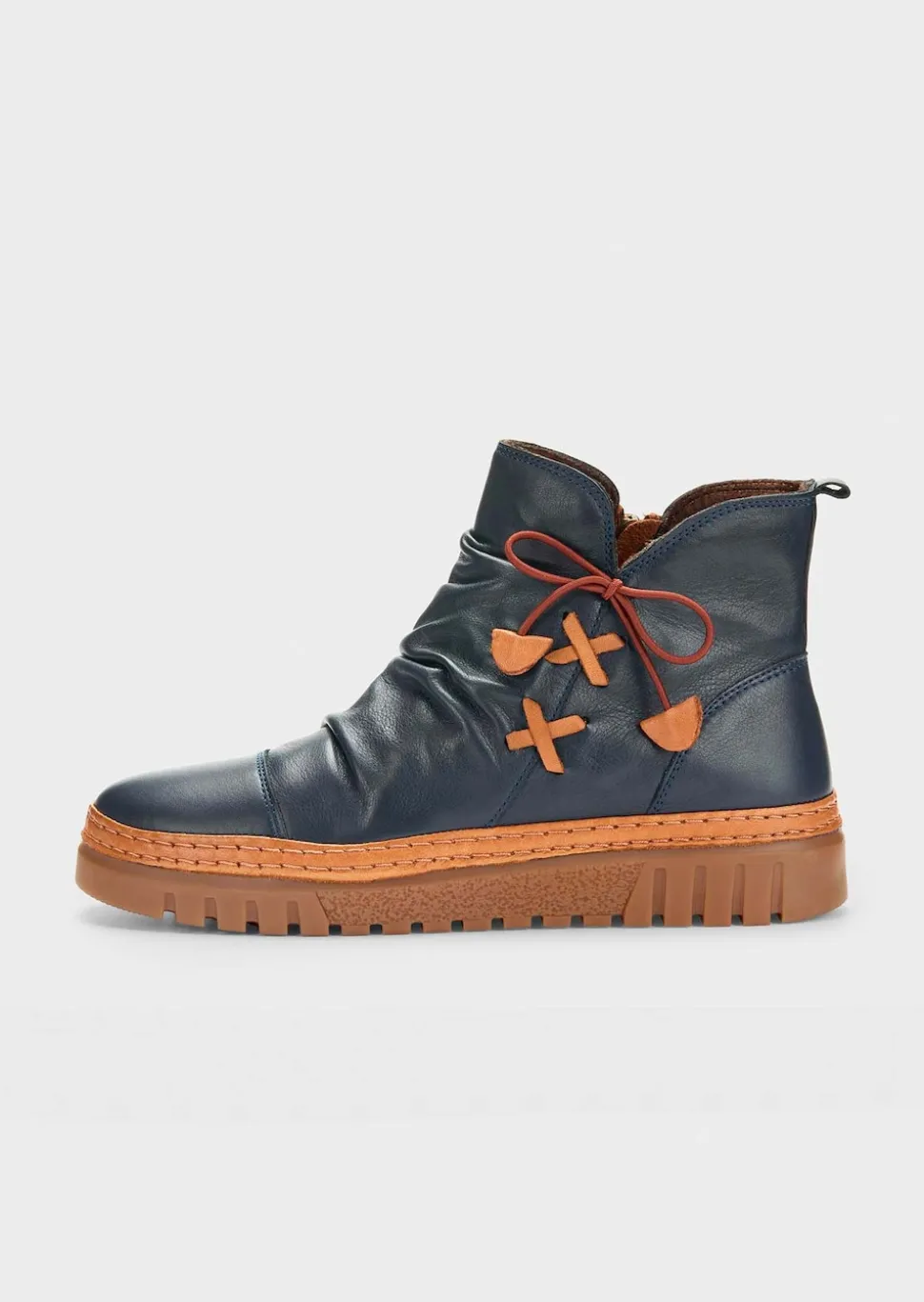 Stiefeletten aus Leder mit Zierschleife