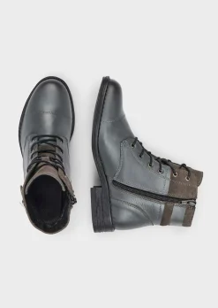 Stiefeletten in edlem Leder-Mix