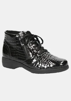 Stiefeletten in glänzender Animal-Optik