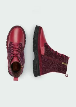 Stiefeletten mit Reißverschluss und Blumenmuster