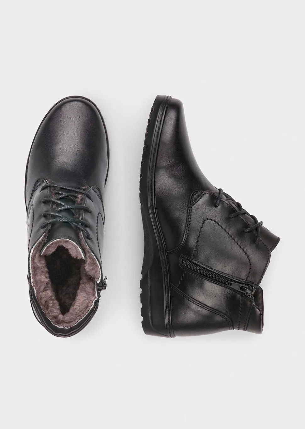 Stiefeletten mit Schnürung und Reißverschluss
