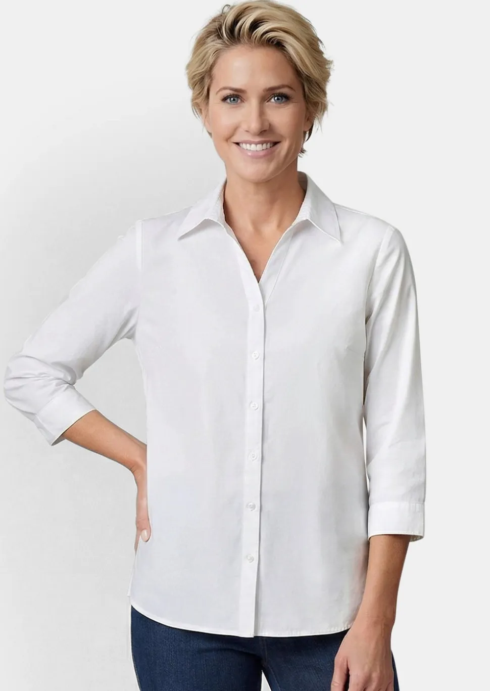 Stretchbequeme Bluse mit Baumwolle