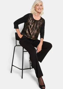 Stretchbequemes Blusenshirt mit schimmerndem Druck