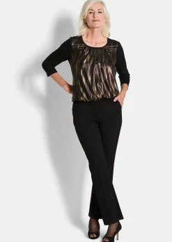 Stretchbequemes Blusenshirt mit schimmerndem Druck