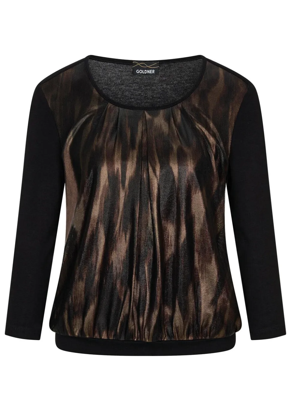 Stretchbequemes Blusenshirt mit schimmerndem Druck
