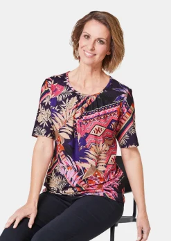 Stretchbequemes Shirt mit extravagantem Druck