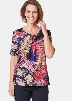 Stretchbequemes Shirt mit extravagantem Druck