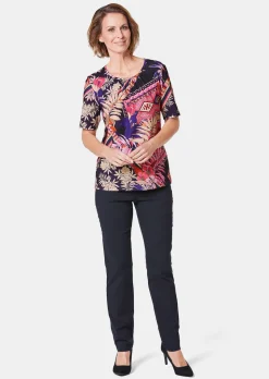 Stretchbequemes Shirt mit extravagantem Druck