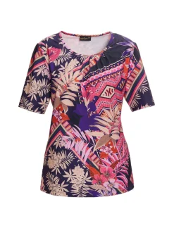 Stretchbequemes Shirt mit extravagantem Druck