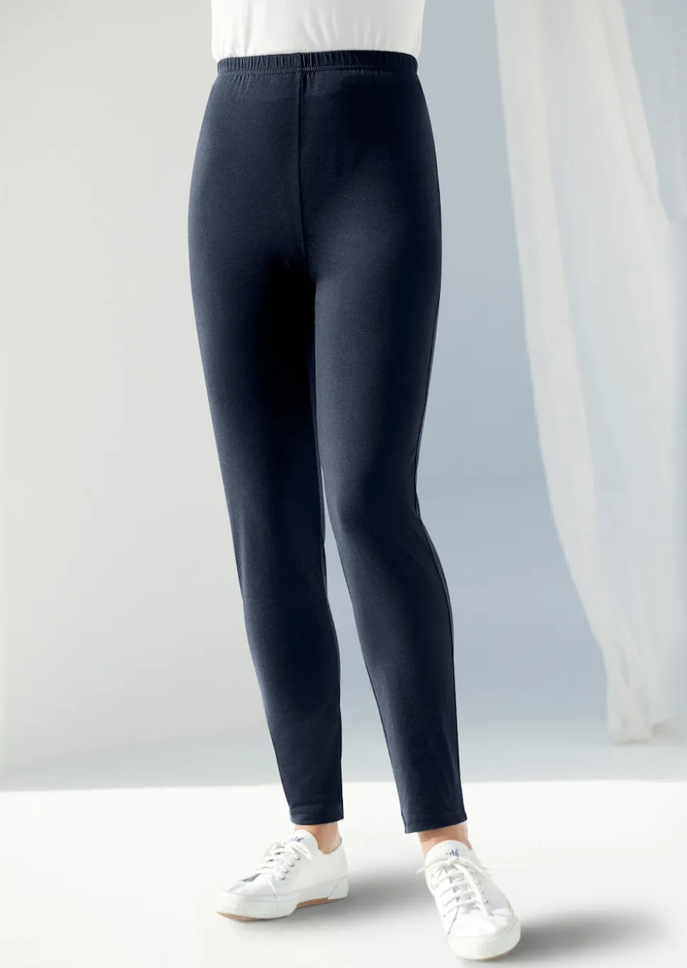 Stretch-Leggings aus gekämmter Baumwolle