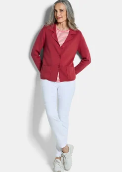 Strickblazer mit aufgesetzten Taschen