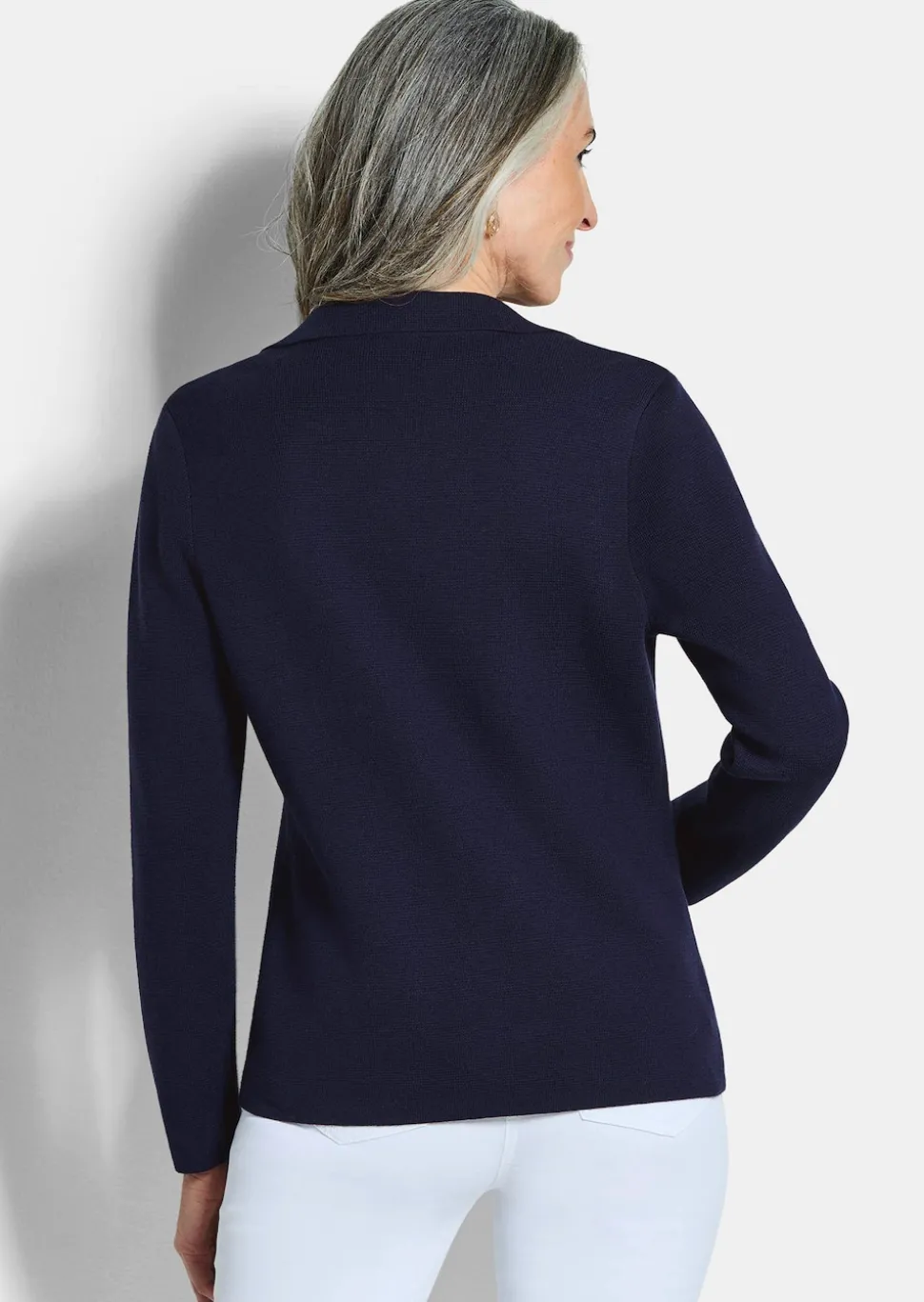 Strickblazer mit aufgesetzten Taschen