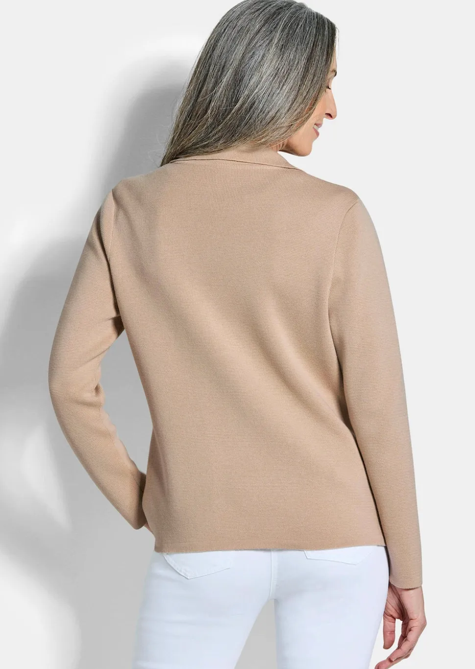 Strickblazer mit aufgesetzten Taschen