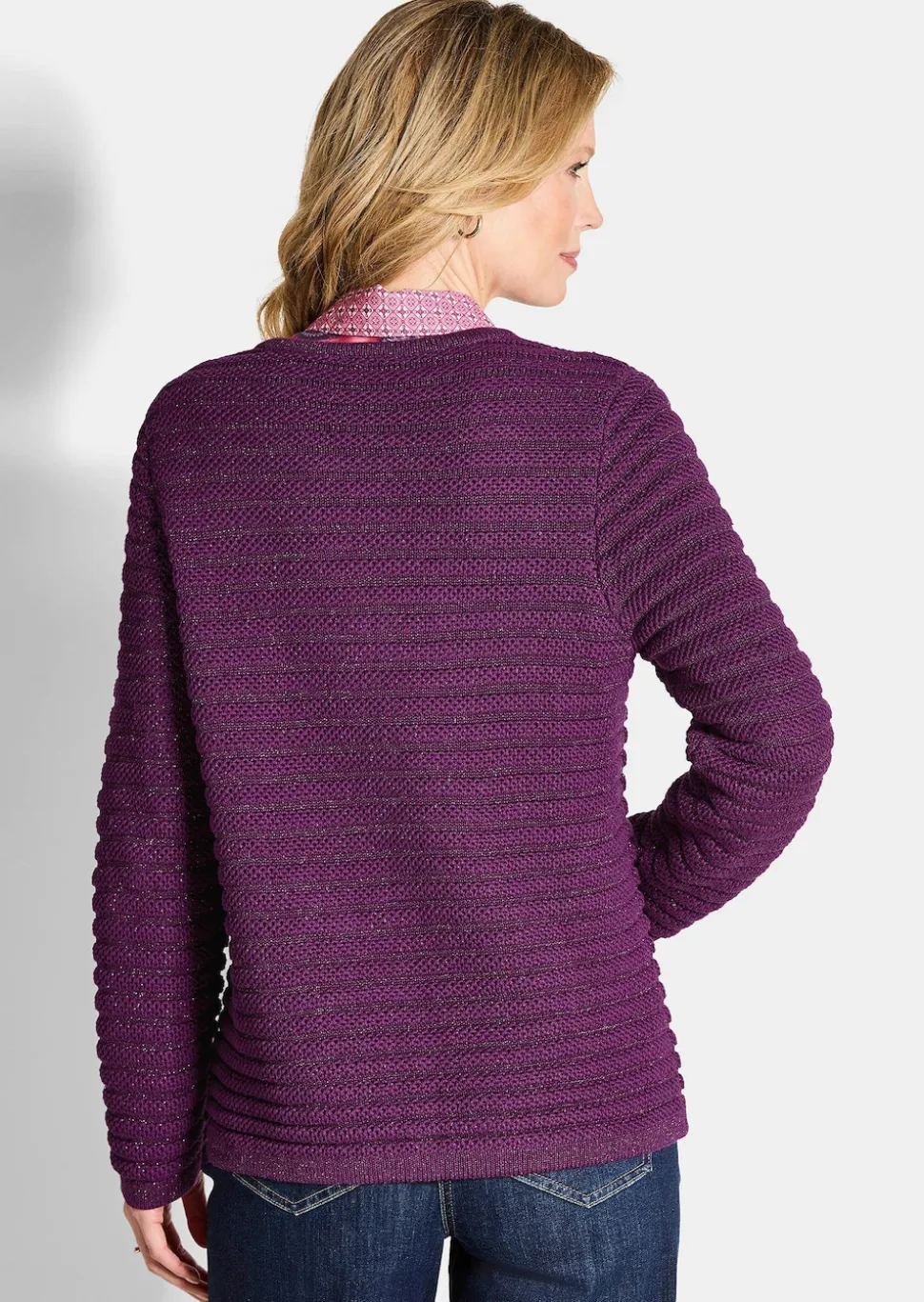 Strickjacke aus Baumwolle und Lurex
