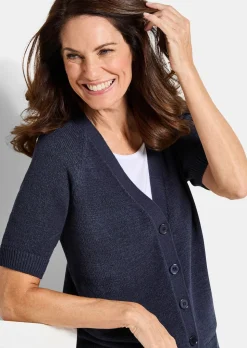 Strickjacke aus kühlem Bändchengarn