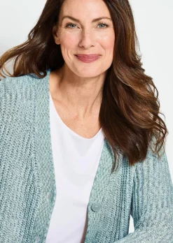 Strickjacke aus Multicolor-Bändchengarn