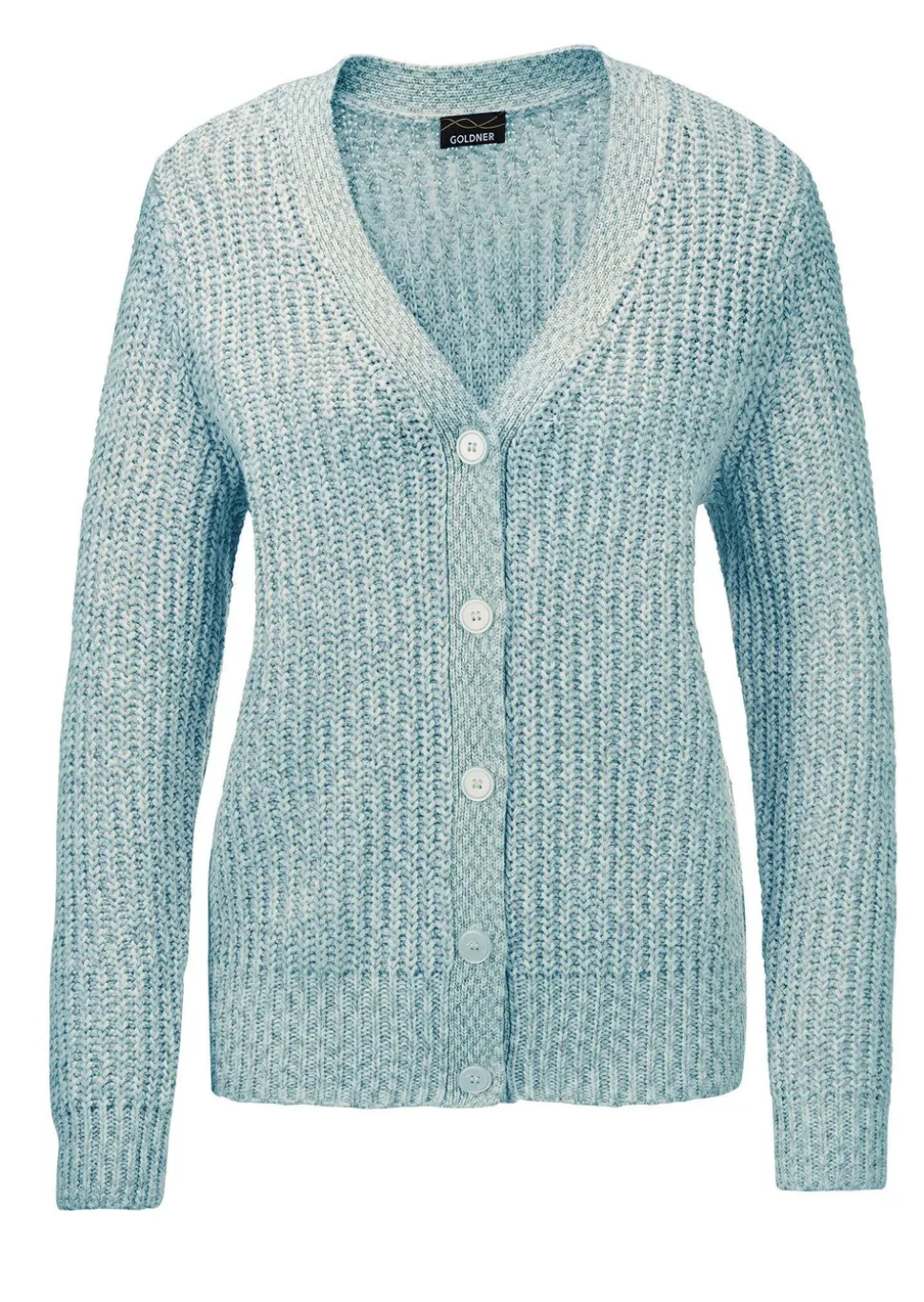 Strickjacke aus Multicolor-Bändchengarn