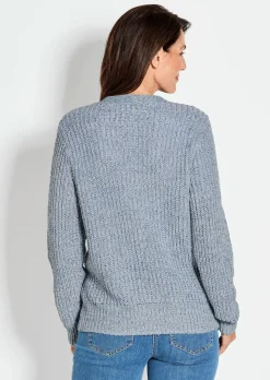 Strickjacke aus Multicolor-Bändchengarn