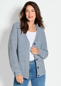 Strickjacke aus Multicolor-Bändchengarn
