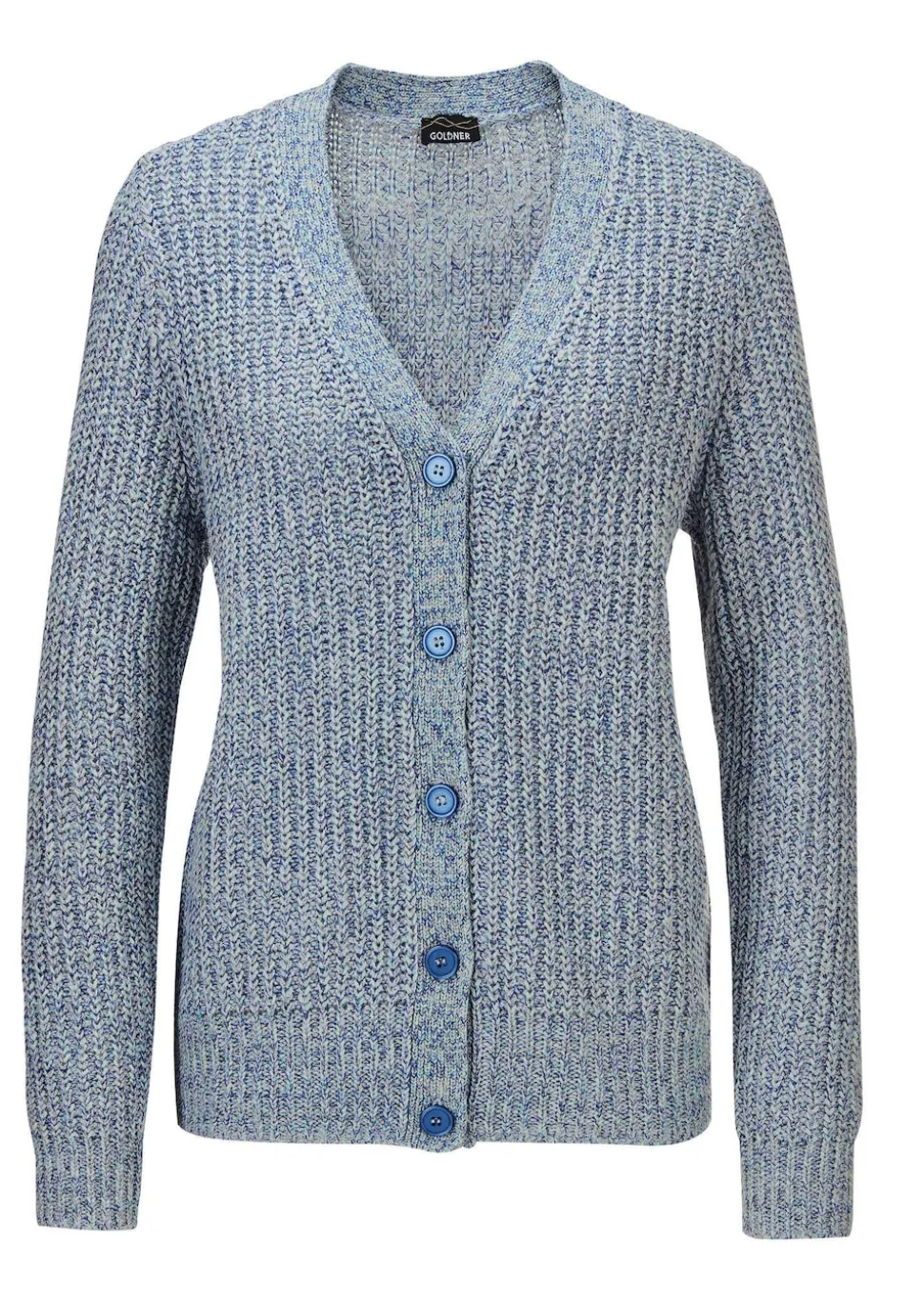 Strickjacke aus Multicolor-Bändchengarn