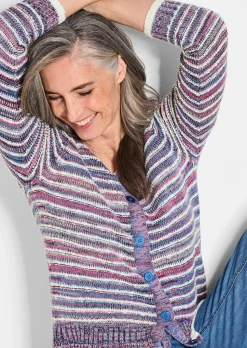 Strickjacke im Multicolor-Ringelmuster