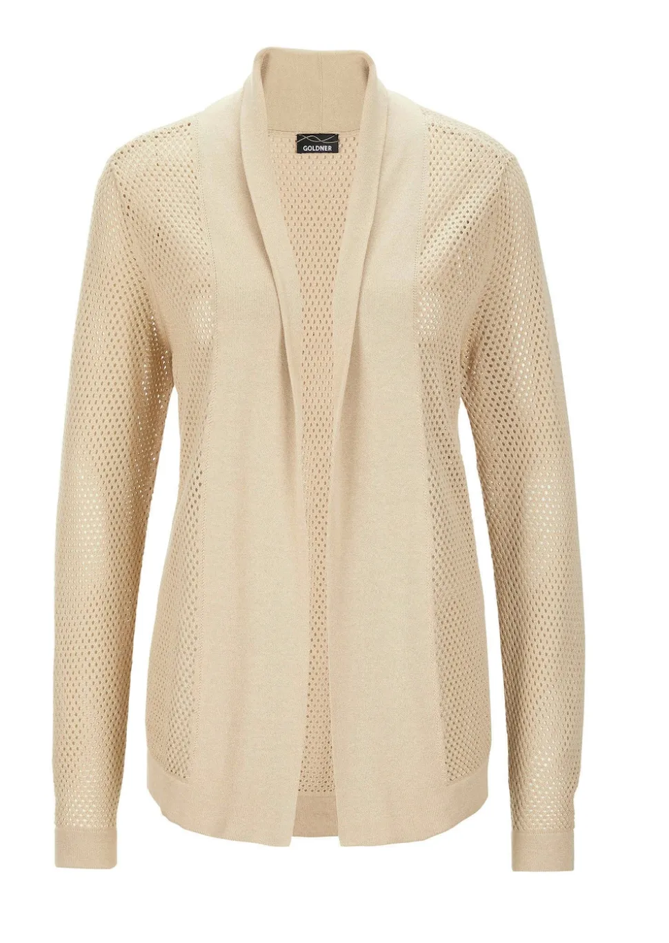 Strickjacke in feinem Ajour-Lochmuster