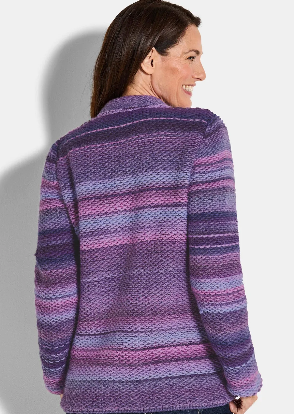 Strickjacke mit Multicolor Ringeloptik