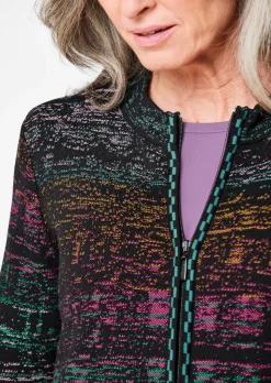 Strickjacke mit Multicolor Ringeloptik