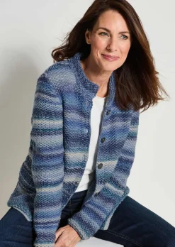 Strickjacke mit Multicolor Ringeloptik