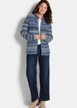 Strickjacke mit Multicolor Ringeloptik