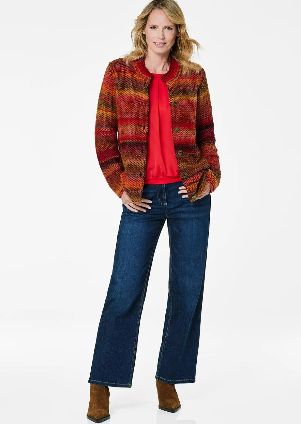 Strickjacke mit Multicolor Ringeloptik