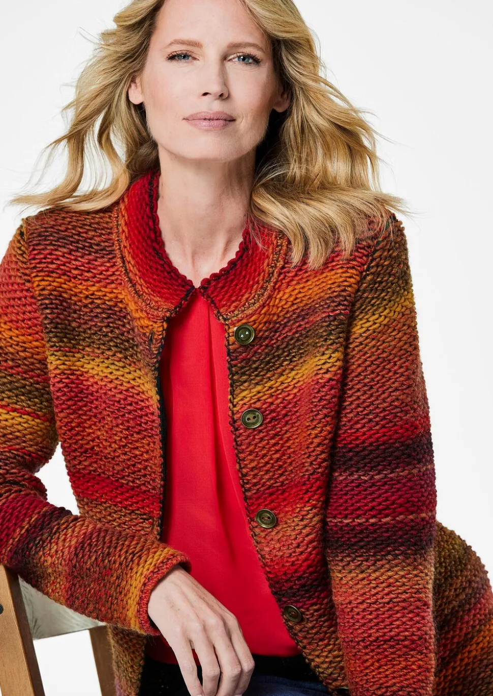 Strickjacke mit Multicolor Ringeloptik
