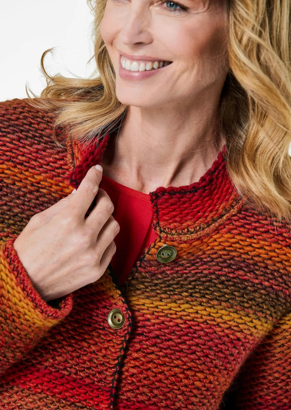 Strickjacke mit Multicolor Ringeloptik