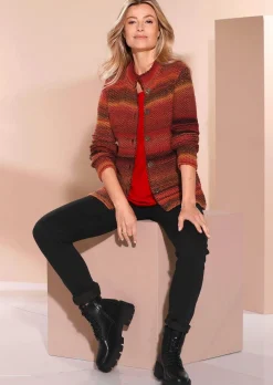 Strickjacke mit Multicolor Ringeloptik